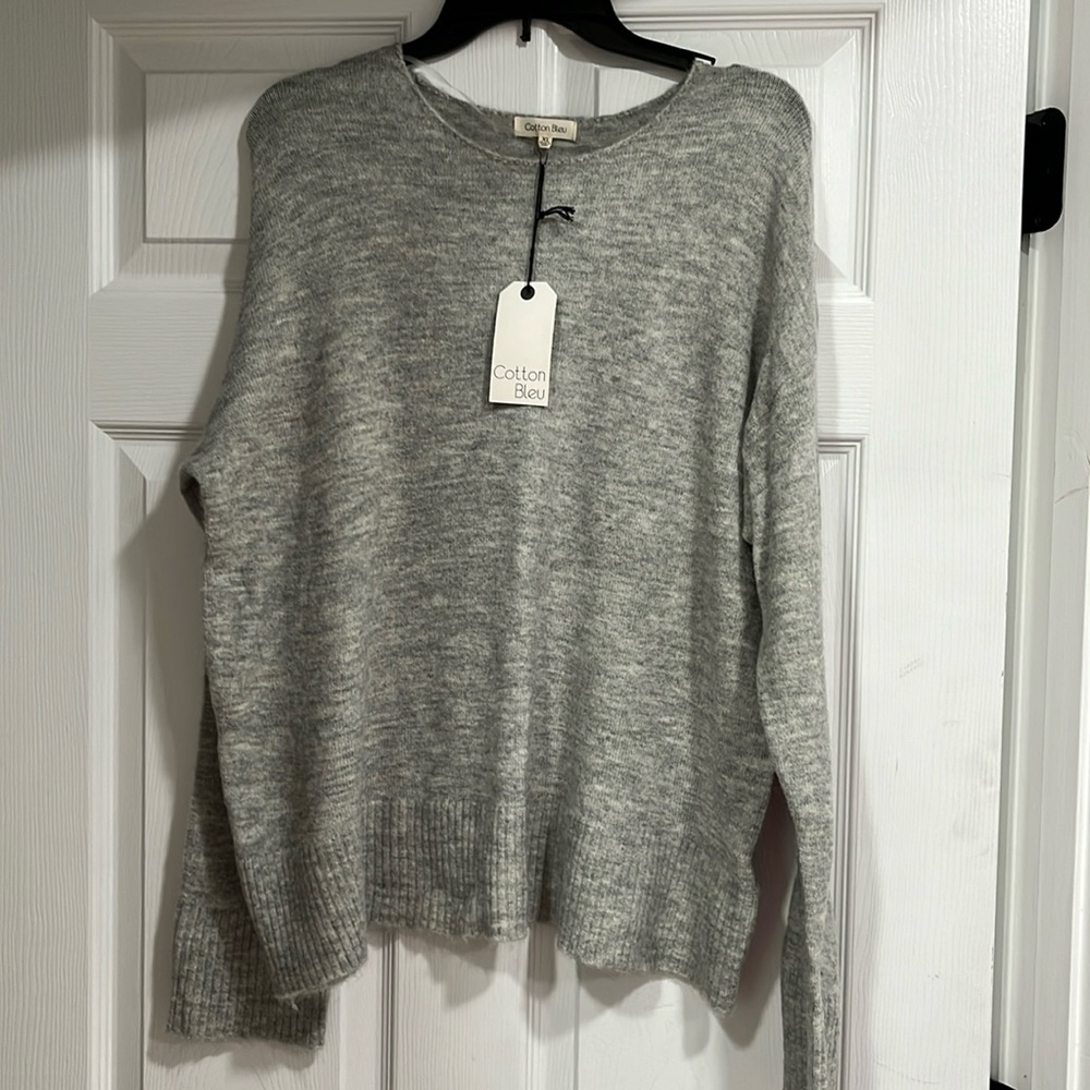 NWT Grey sz XL women’s Cotton Bleu sweater